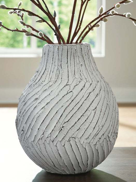 Signature Design Distressed White Vase