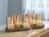 Signature Design Antique Gold Finish Candle Holder