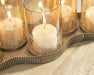 Signature Design Antique Gold Finish Candle Holder