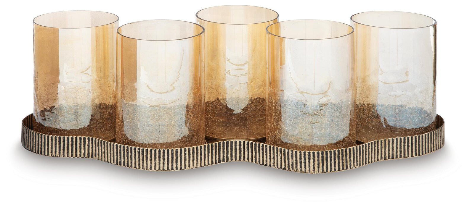 Signature Design Antique Gold Finish Candle Holder