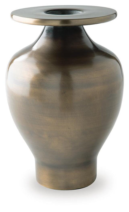 Signature Design Antique Brass Finish Vase