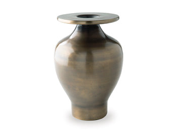 Signature Design Antique Brass Finish Vase