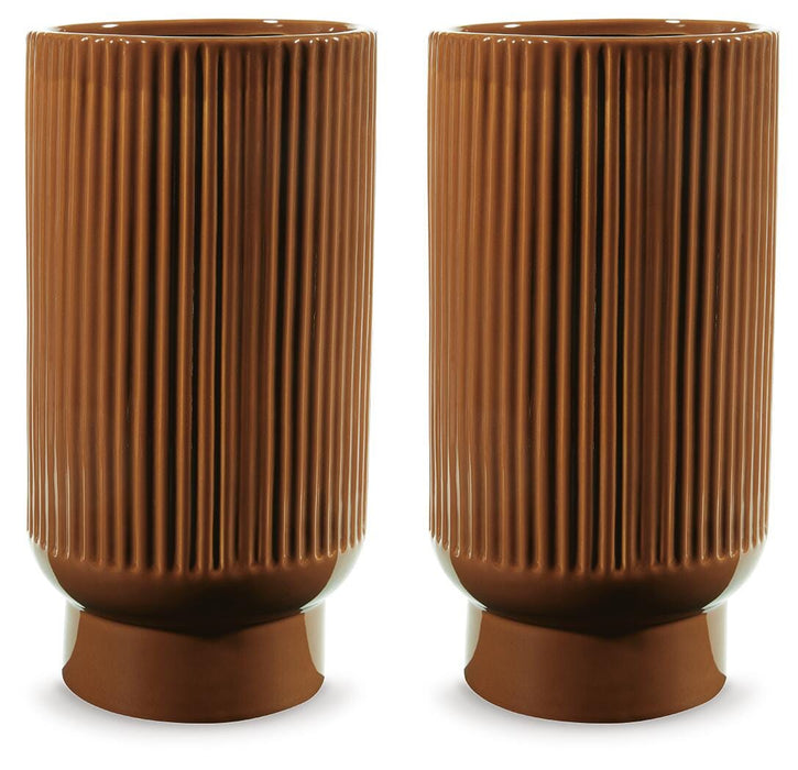 Signature Design Burnt Umber I/O Vase (2/CS)