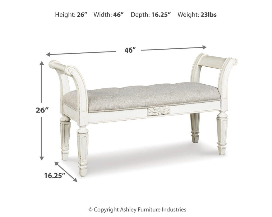 Signature Design Antique White Accent Bench