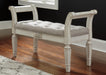 Signature Design Antique White Accent Bench
