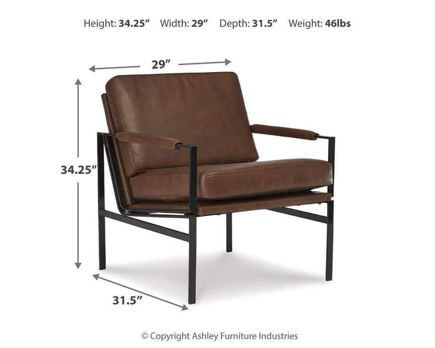 Signature Design Brown/Silver Finish Accent Chair