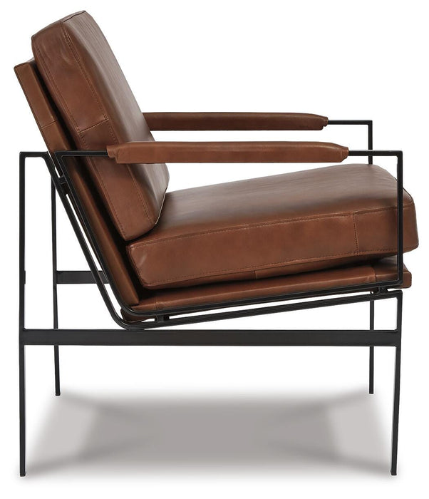 Signature Design Brown/Silver Finish Accent Chair