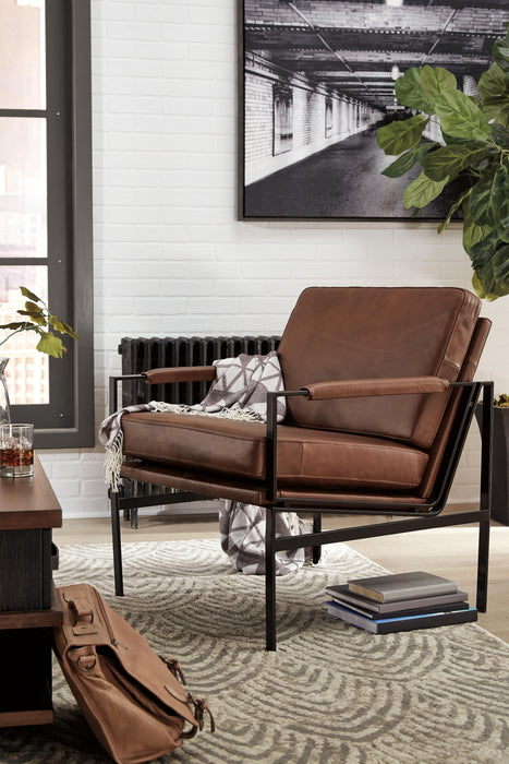 Signature Design Brown/Silver Finish Accent Chair
