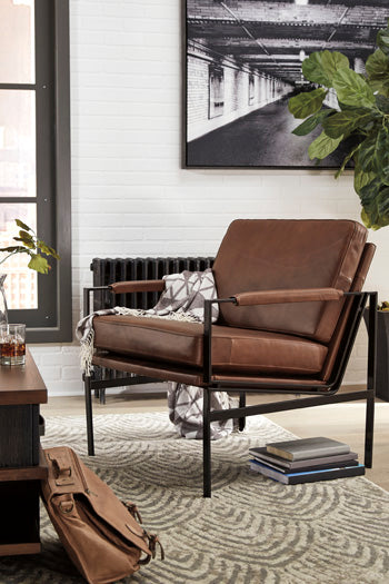 Signature Design Brown/Silver Finish Accent Chair