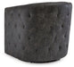 Signature Design Distressed Black Swivel Accent Chair