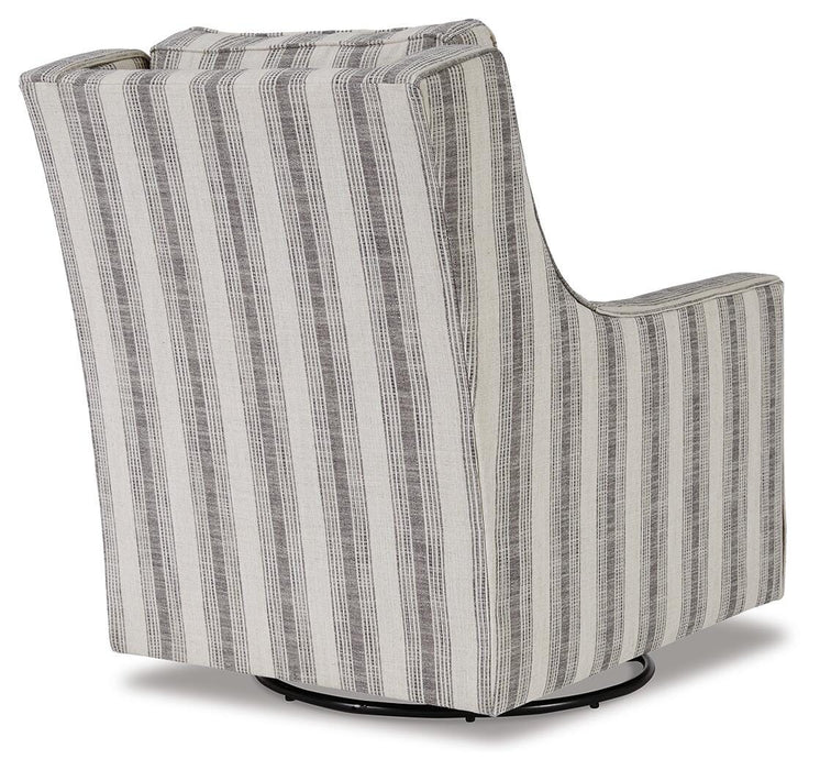 Signature Design Ivory/Black Swivel Glider Accent Chair