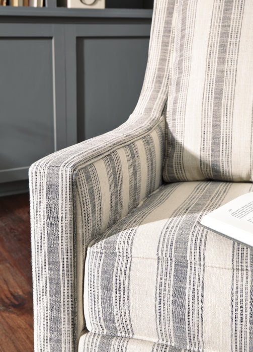 Signature Design Ivory/Black Swivel Glider Accent Chair