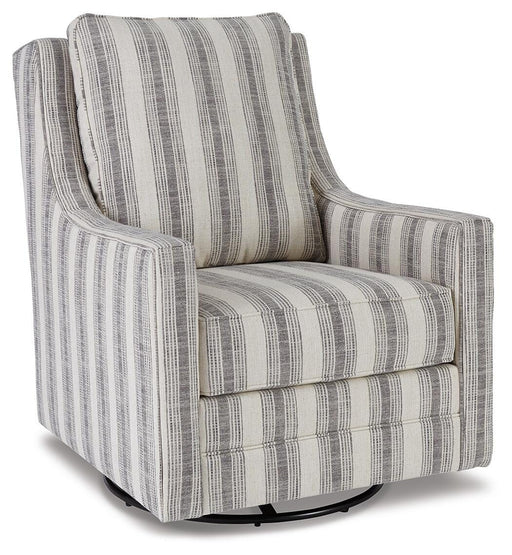 Signature Design Ivory/Black Swivel Glider Accent Chair