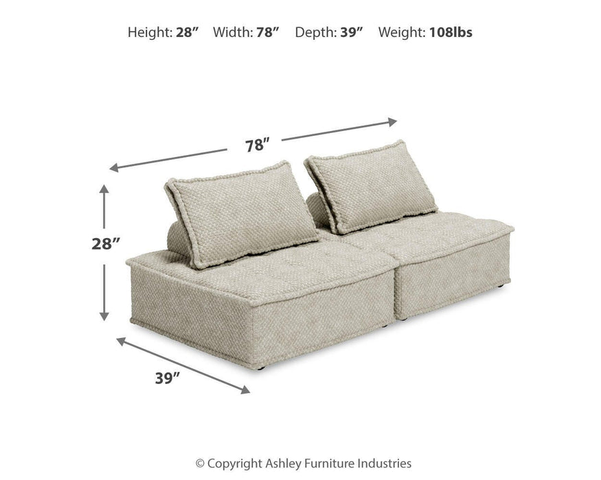 Signature Design Taupe 2-Piece Modular Seating