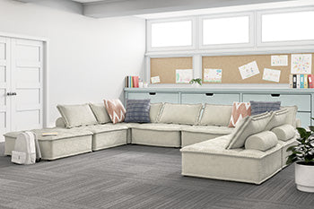 Signature Design Taupe 8-Piece Modular Seating