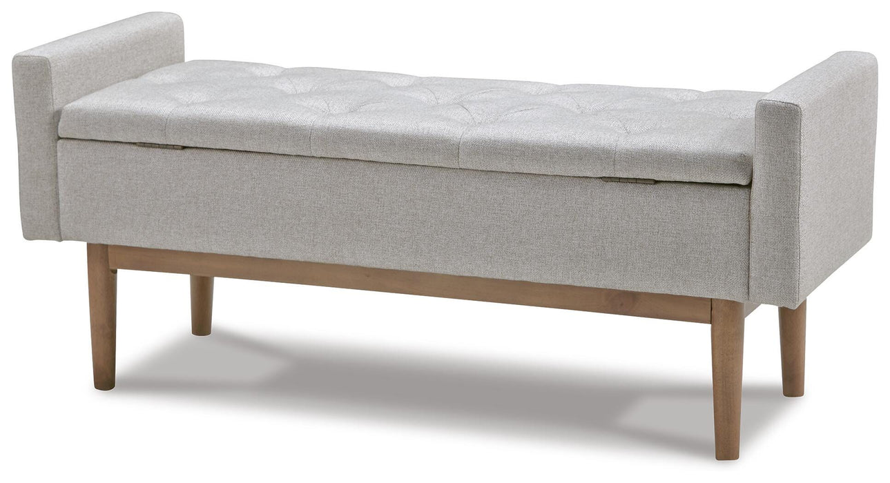 Signature Design Beige/Brown Storage Bench