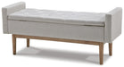 Signature Design Beige/Brown Storage Bench