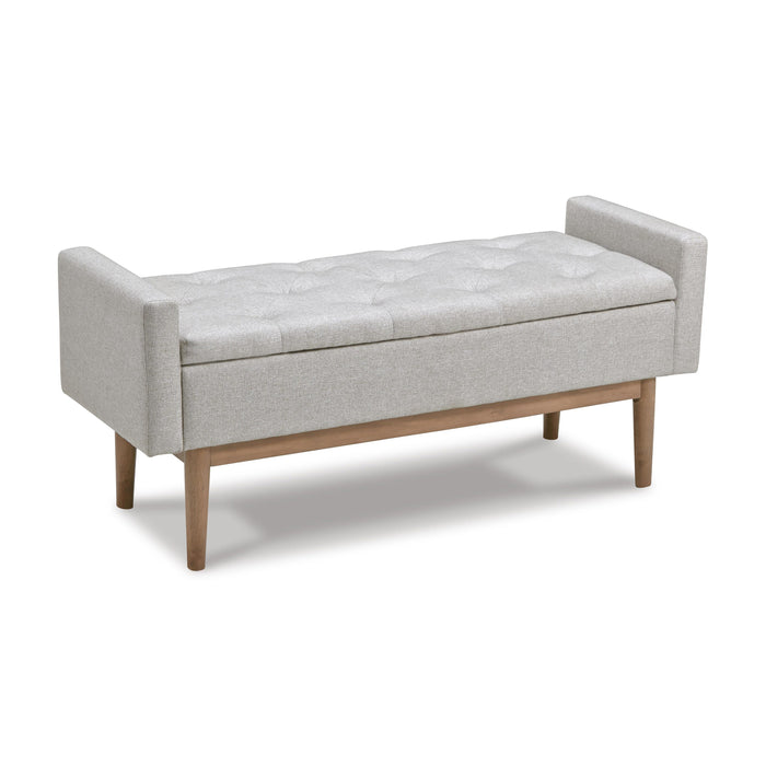 Signature Design Beige/Brown Storage Bench
