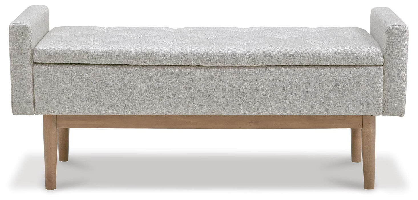 Signature Design Beige/Brown Storage Bench