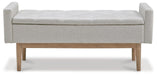 Signature Design Beige/Brown Storage Bench