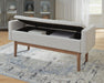 Signature Design Beige/Brown Storage Bench