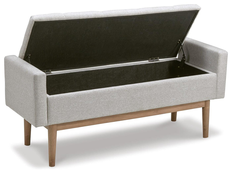 Signature Design Beige/Brown Storage Bench