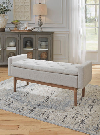 Signature Design Beige/Brown Storage Bench