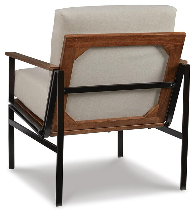 Signature Design Ivory/Brown Accent Chair