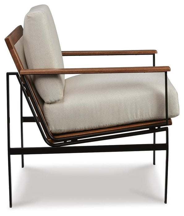 Signature Design Ivory/Brown Accent Chair