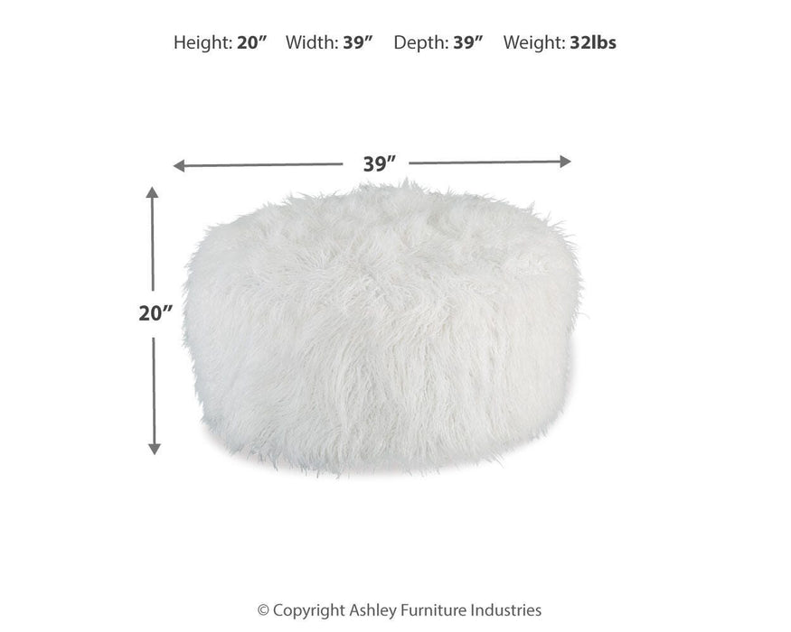 Signature Design White Oversized Accent Ottoman