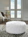 Signature Design White Oversized Accent Ottoman