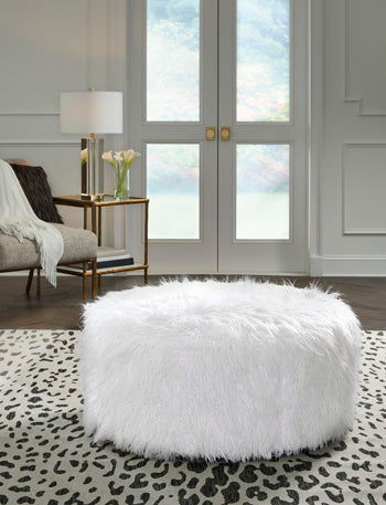 Signature Design White Oversized Accent Ottoman