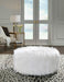 Signature Design White Oversized Accent Ottoman
