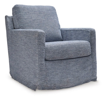 Signature Design Denim Swivel Glider Accent Chair