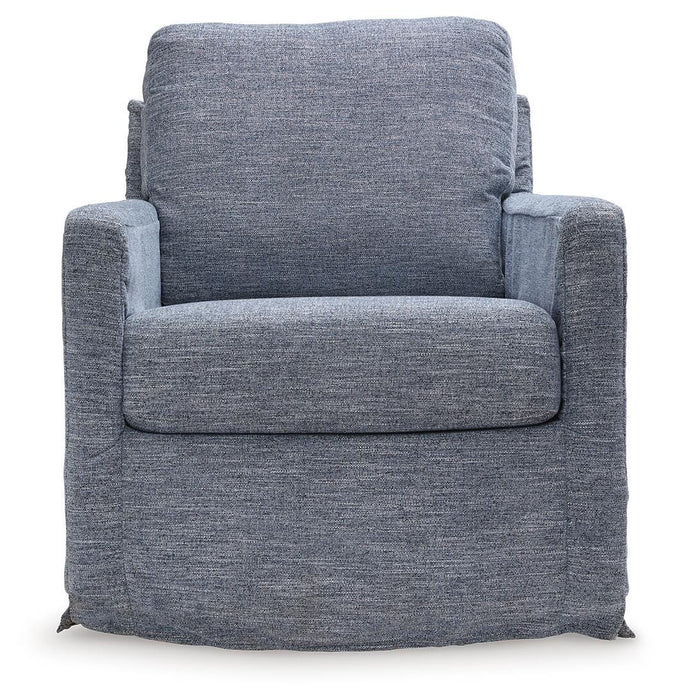 Signature Design Denim Swivel Glider Accent Chair