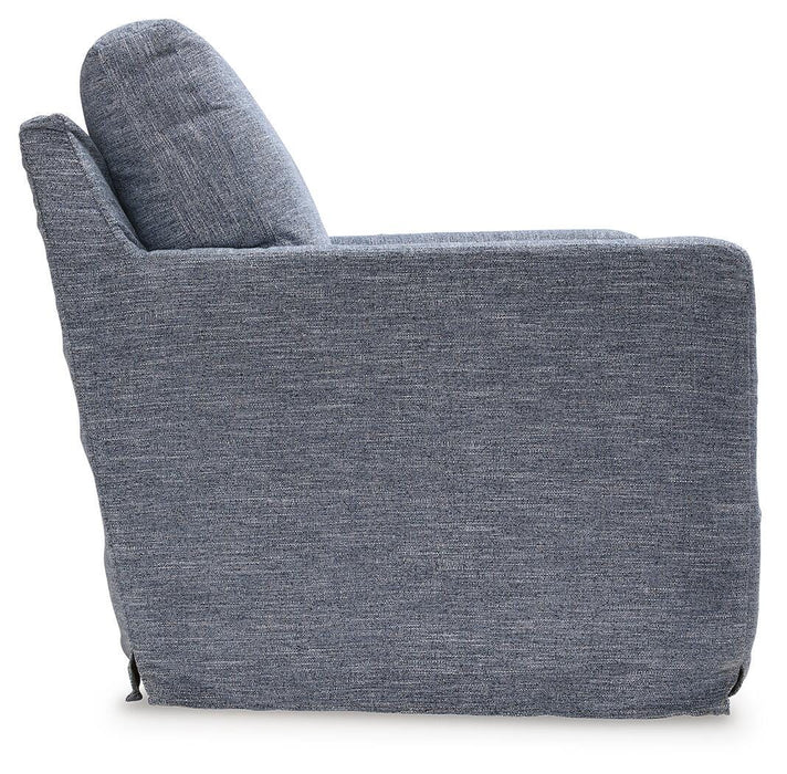 Signature Design Denim Swivel Glider Accent Chair