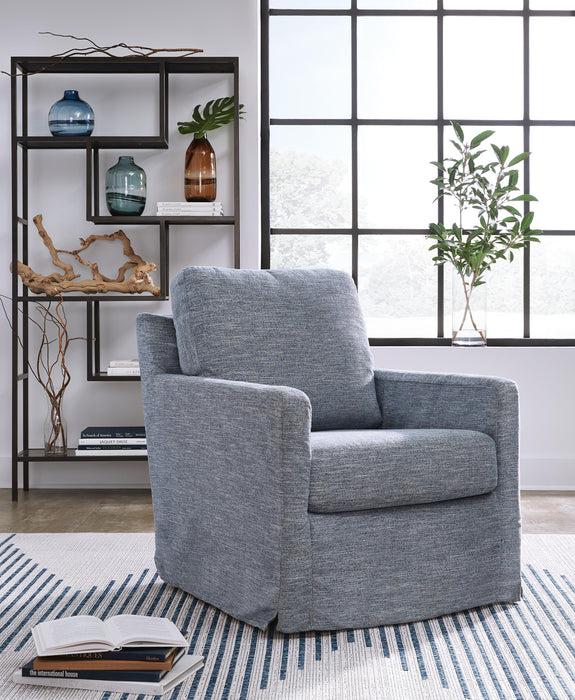 Signature Design Denim Swivel Glider Accent Chair