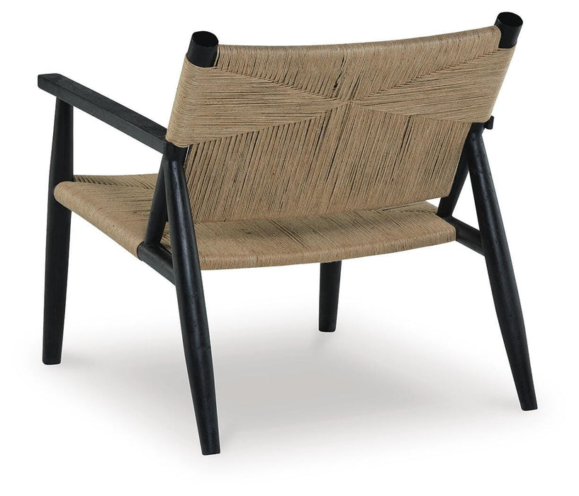 Signature Design Black/Natural Accent Chair