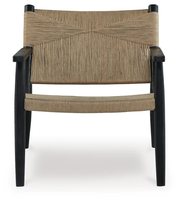 Signature Design Black/Natural Accent Chair