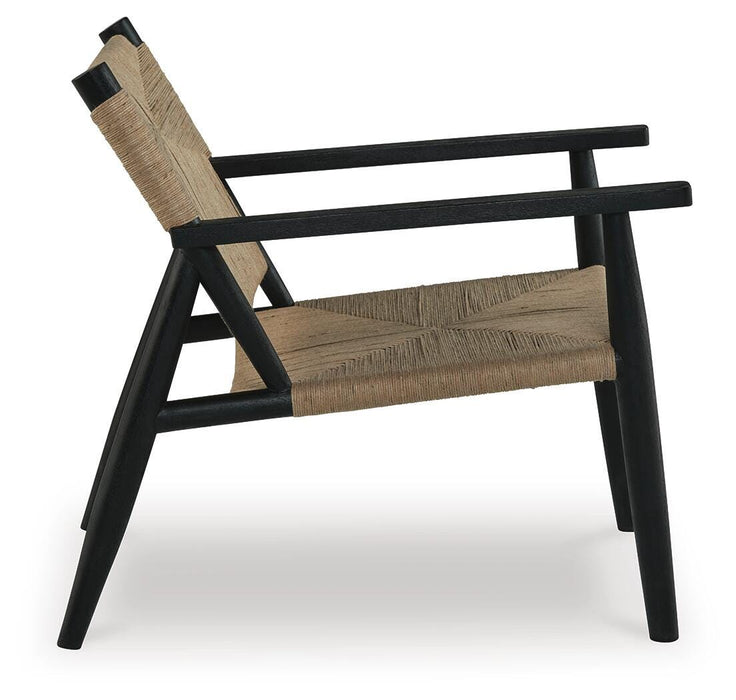 Signature Design Black/Natural Accent Chair