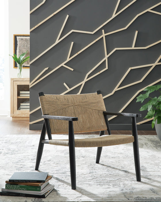 Signature Design Black/Natural Accent Chair