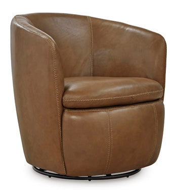 Signature Design Caramel Swivel Accent Chair