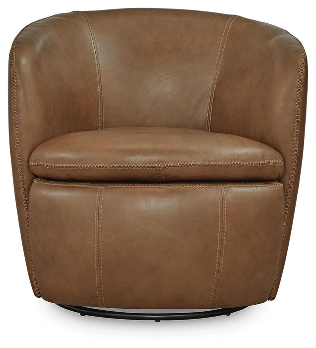 Signature Design Caramel Swivel Accent Chair