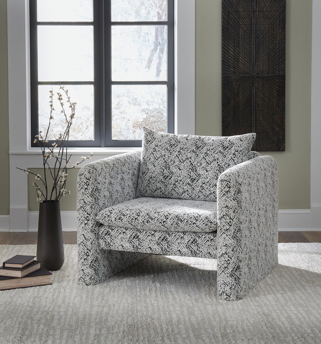 Signature Design Black/White Accent Chair