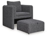 Signature Design Charcoal/Black Accent Chair