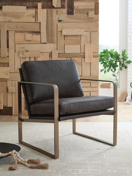 Signature Design Dark Brown/Gold Finish Accent Chair
