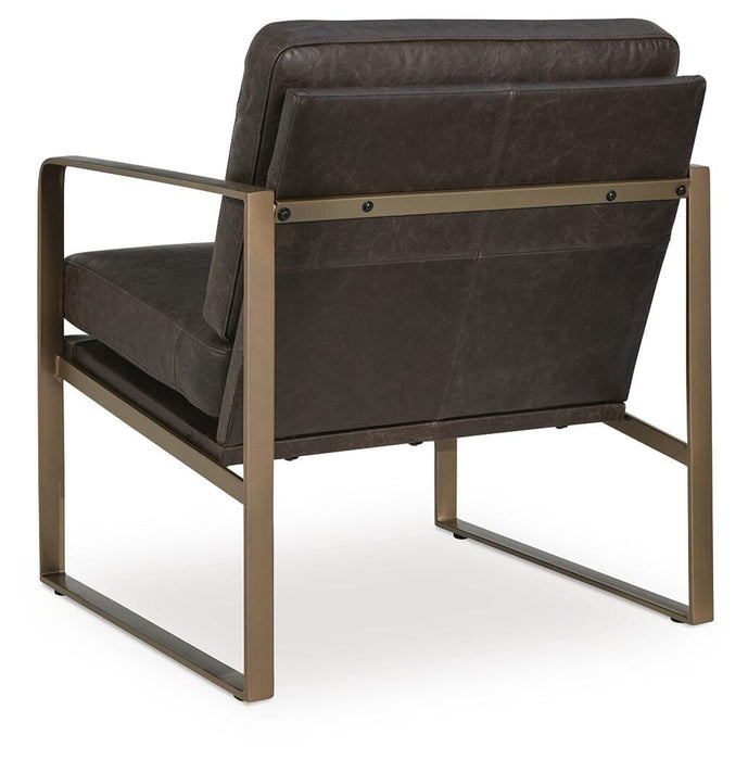 Signature Design Dark Brown/Gold Finish Accent Chair