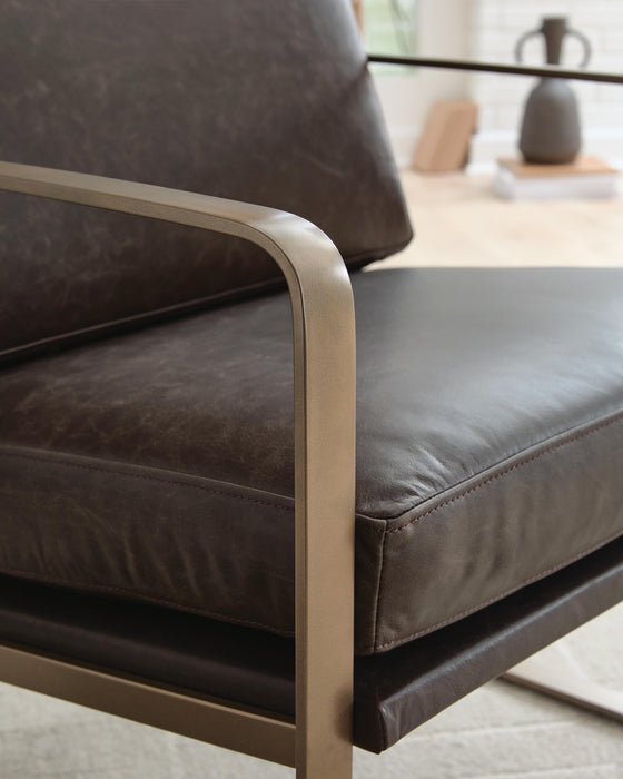 Signature Design Dark Brown/Gold Finish Accent Chair