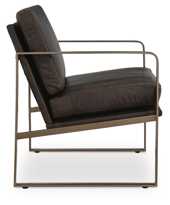 Signature Design Dark Brown/Gold Finish Accent Chair