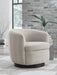 Signature Design Light Beige Swivel Accent Chair